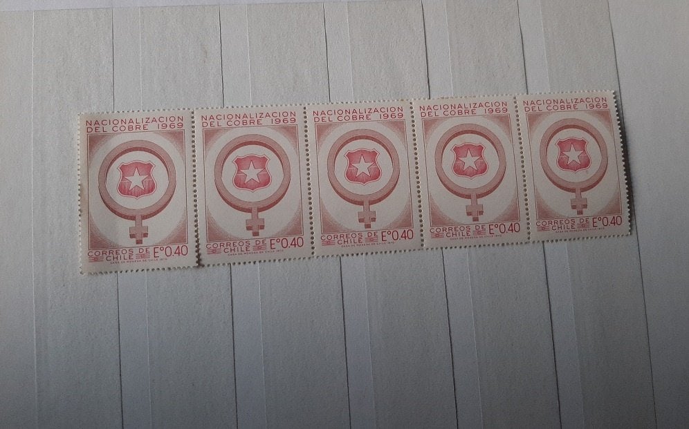 Chili 1969, koper mijnen, Ophalen of Verzenden, Postfris, Zuid-Amerika