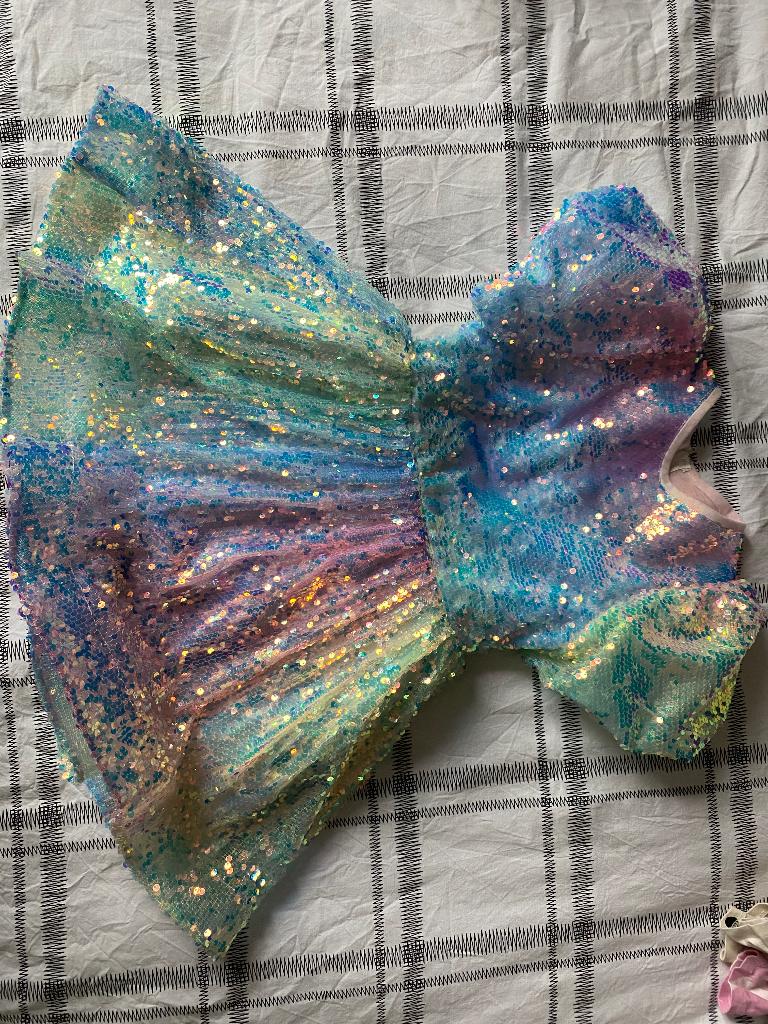 Regenboog Glitterjurk maat 110, Ophalen, Zo goed als nieuw, Meisje, Jurk of Rok