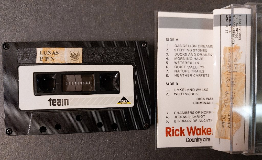 Rick Wakeman YES CASSETTE Country Airs Indonesie Zeldzaam, Gebruikt, Verzenden, NvT, Voorbespeeld