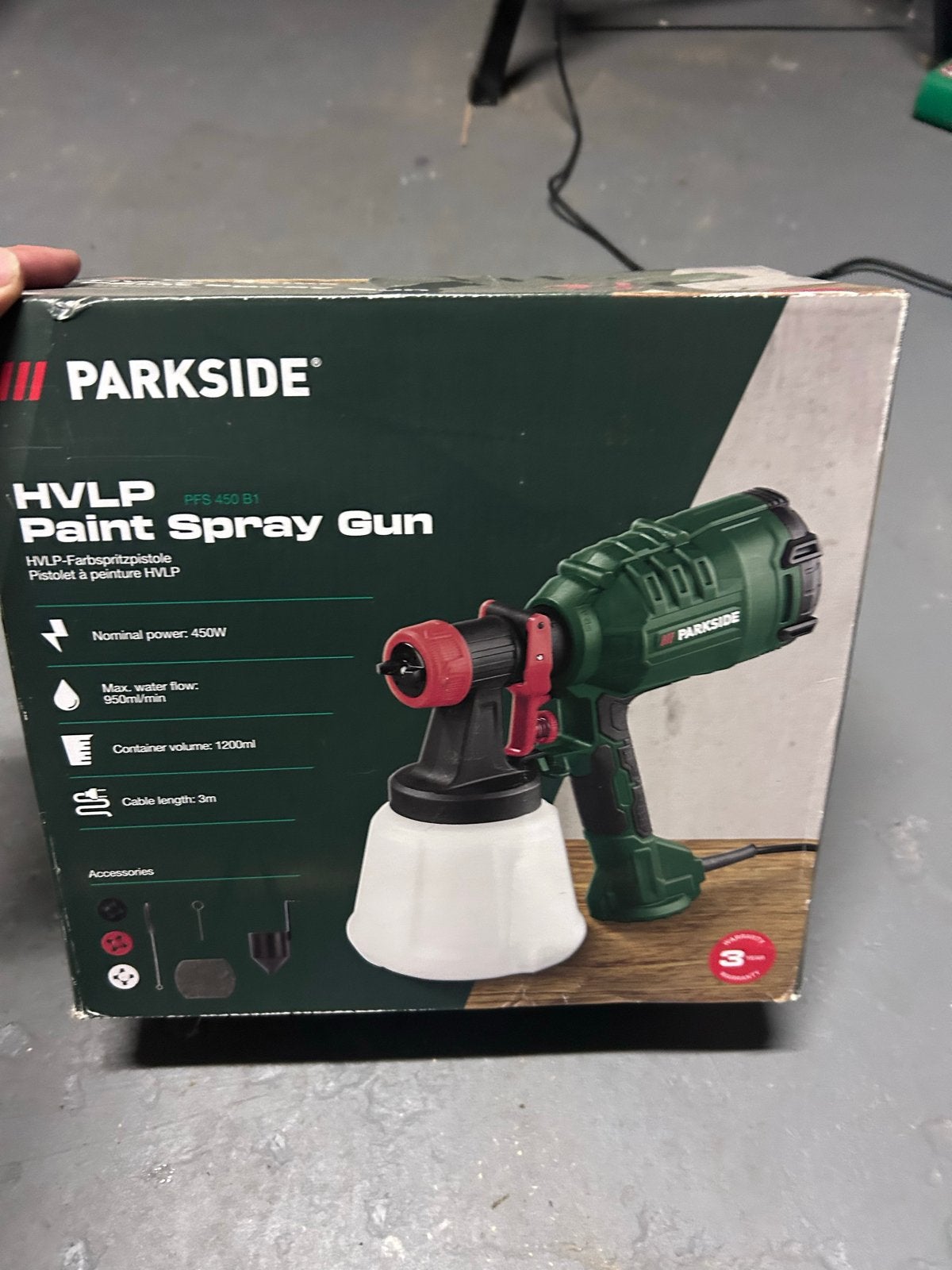 Nieuwe Parkside HVLP Verfspuitpistool PFS 450 B1, Ophalen of Verzenden, Nieuw, Verfspuit of Verfpomp