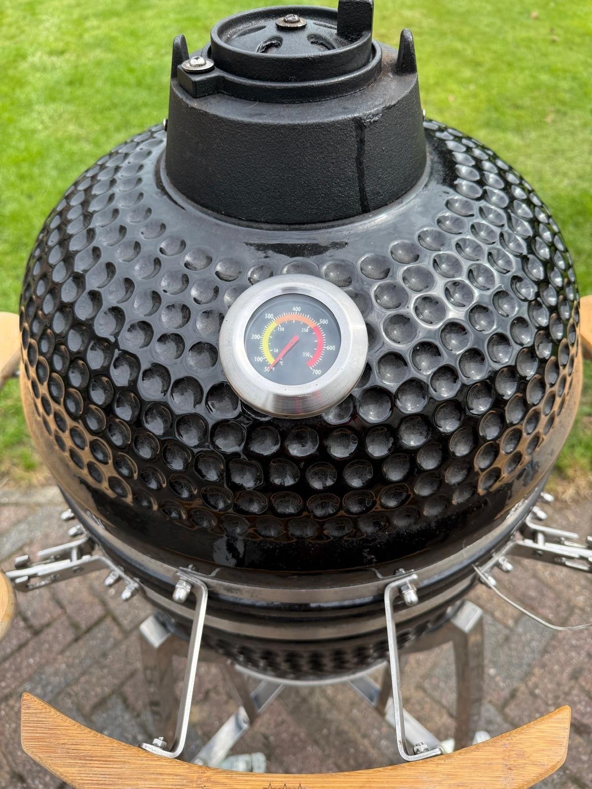 Patton Kamado bbq 18 inch en blue tooth thermometer, Tuin en Terras, Ophalen, Zo goed als nieuw