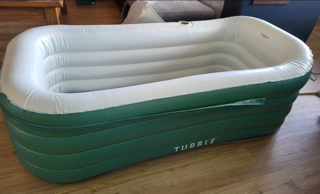Tubble opblaasbaar bad - Groen incl ondermat, Ophalen, Zo goed als nieuw, Met bad