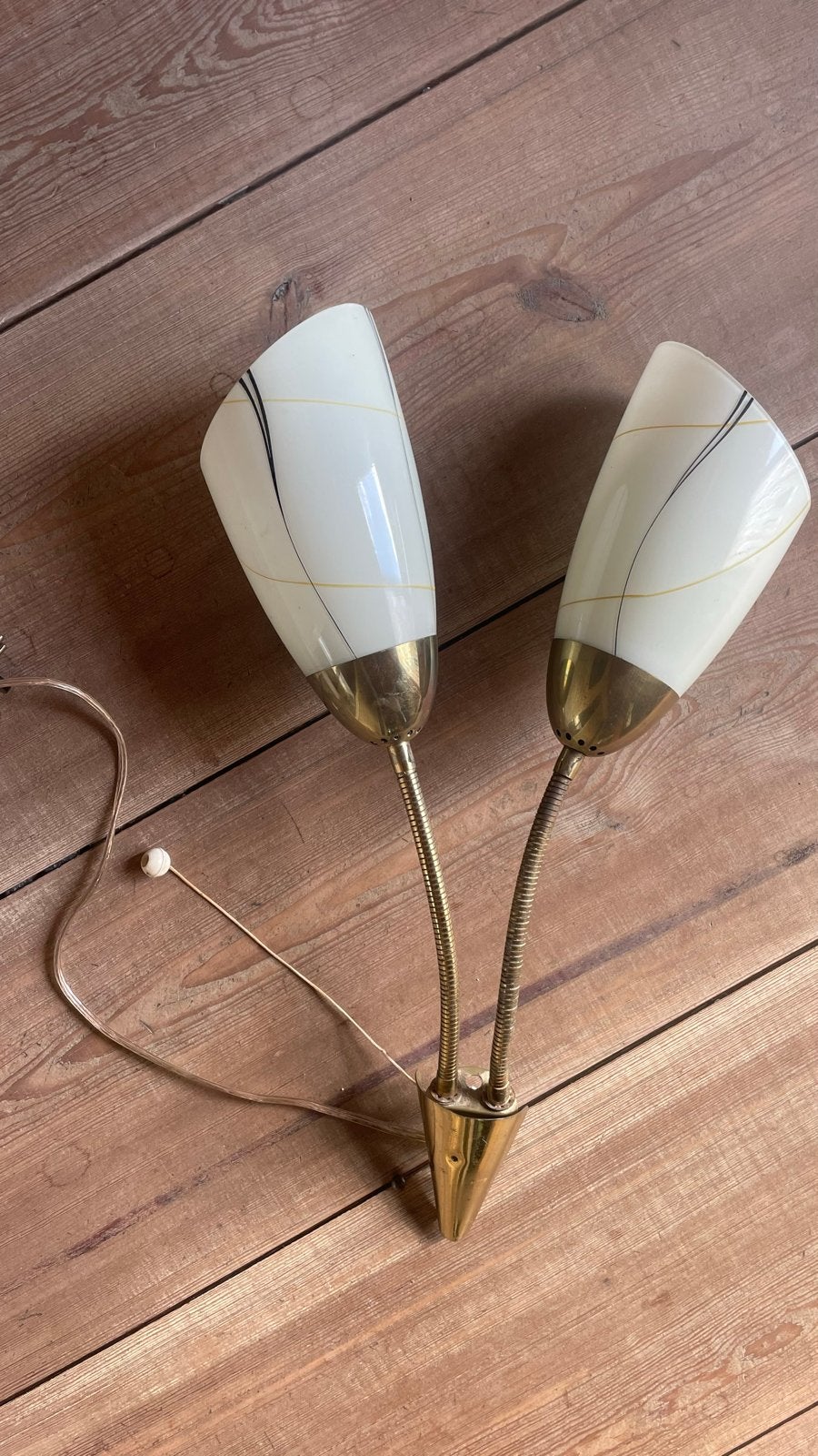 Vintage messing wandlampen en vloerlamp, Ophalen