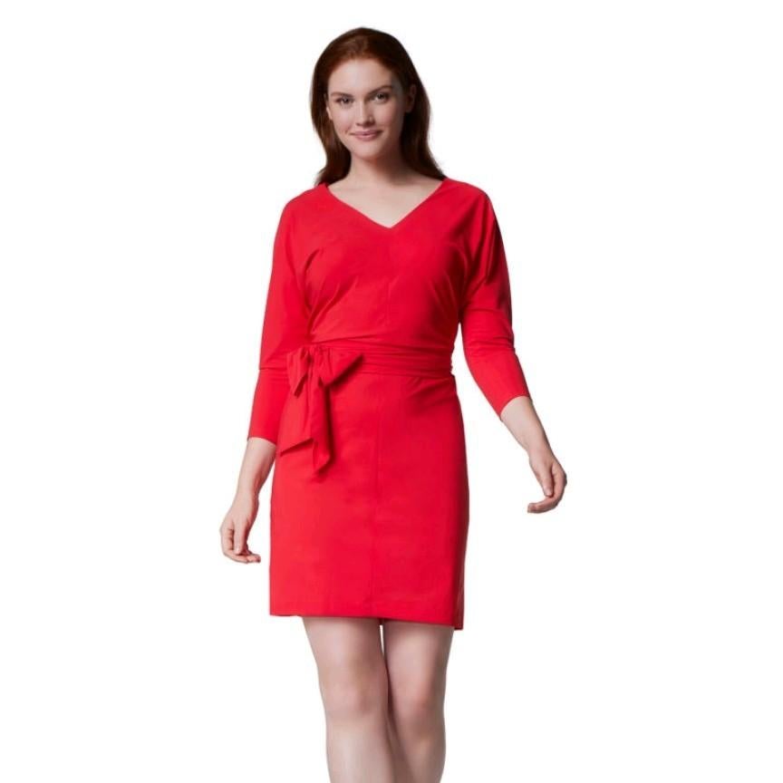 Leuk jurkje rood ladress la dress mt l, Kleding | Dames, Jurken, Verzenden, Maat 42/44 (L), Zo goed als nieuw, LaDress