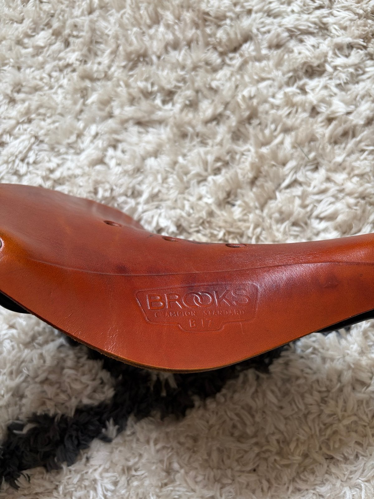Brooks B17 Fietszadel bruin - Klassiek Leer Comfort, Fietsen en Brommers, Fietsonderdelen, Gebruikt, Leer, Ophalen of Verzenden
