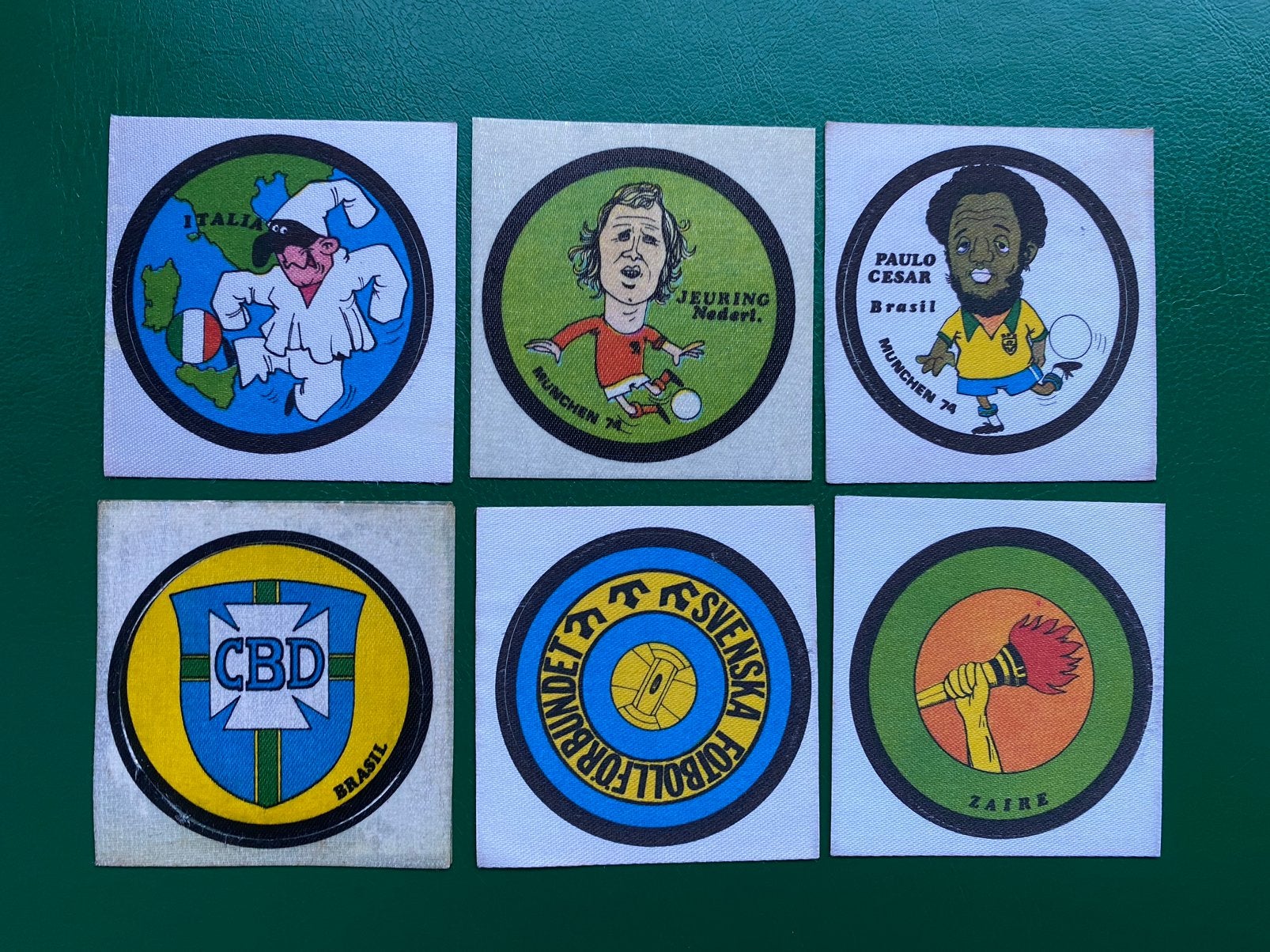 Fleer WK 1974 Voetbalstickers (Set 6 stuks) Jeuring & Brazil, Verzamelen, Ophalen of Verzenden, Zo goed als nieuw, Buitenlandse clubs
