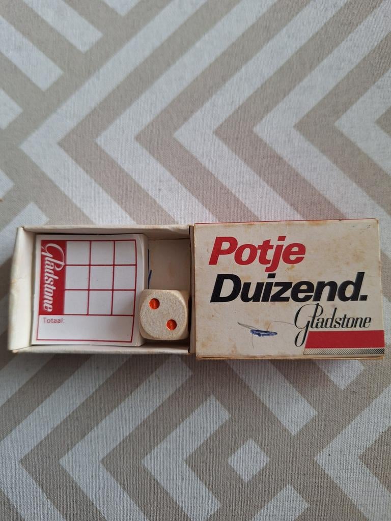 Potje Duizend Gladstone dobbelspel, Verzamelen, Ophalen of Verzenden, Gebruikt