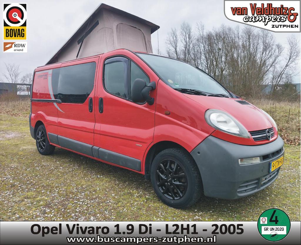 Opel Vivaro 1.9Di L2H1 - Euro 4 / NL-Buscamper + hefdak, Overige merken, Buscamper of Camperbus, Tot en met 2, Bedrijf