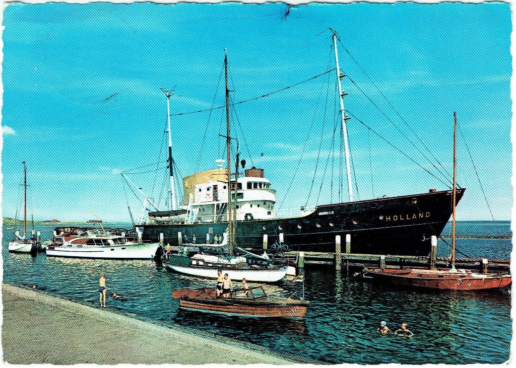 Ansichtkaart West-Terschelling Haven met de 'Holland', Verzenden, 1960 tot 1980, Gelopen, Waddeneilanden