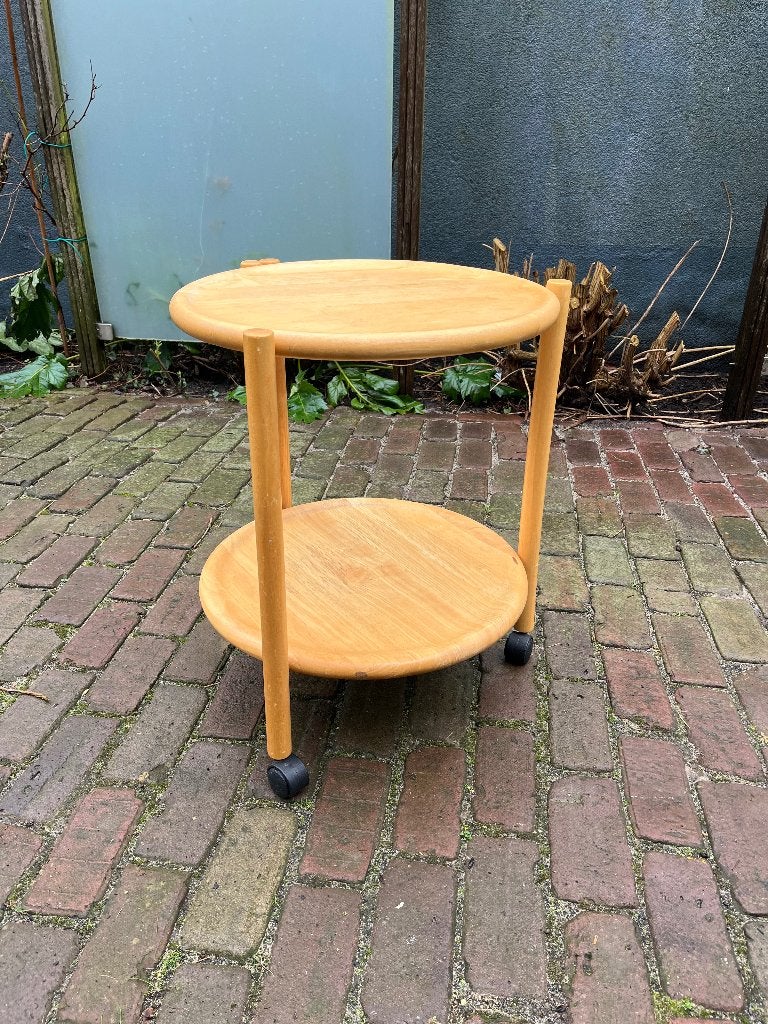 Deens Design Esdoorn serveerwagen trolley, Ophalen, Zo goed als nieuw