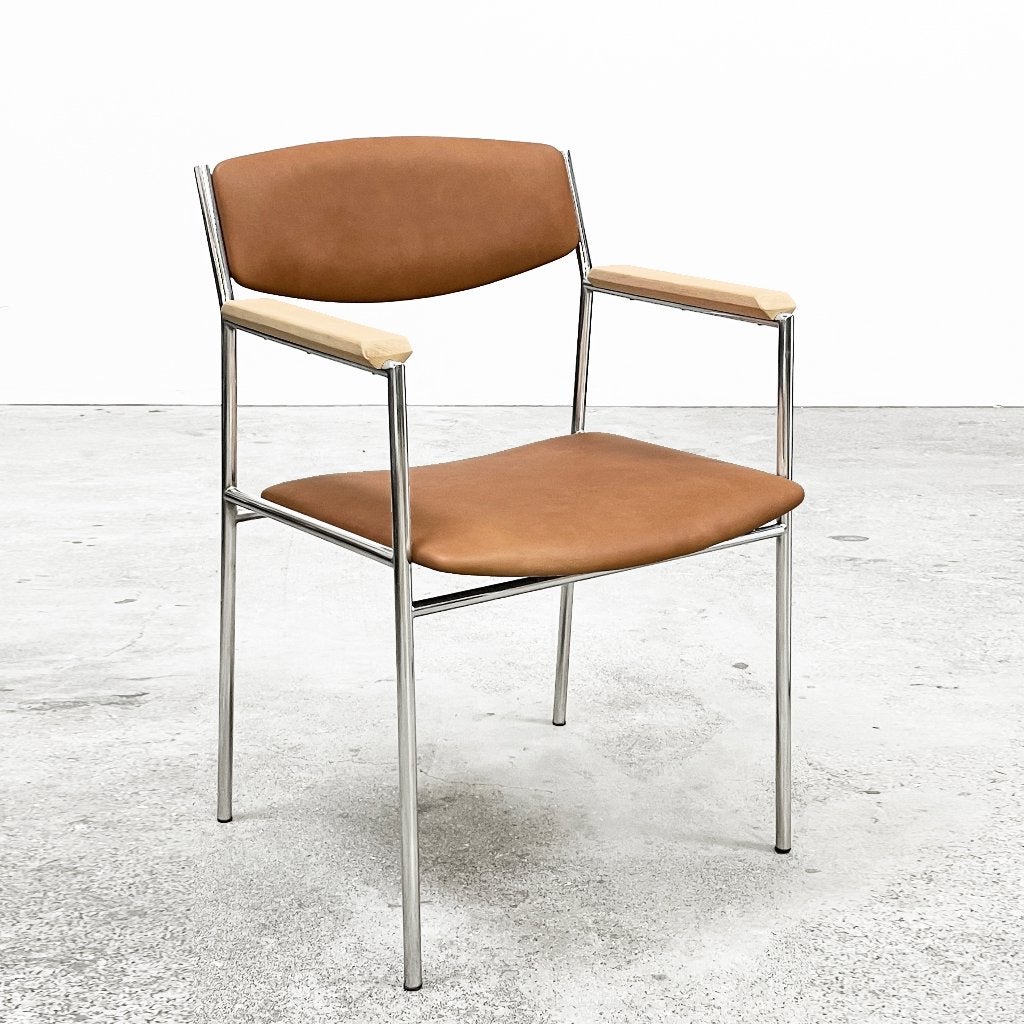 Vintage Gijs vd Sluis stoel, info/prijs/aantal >beschrijving, Ophalen, Gebruikt, Bruin, Hout