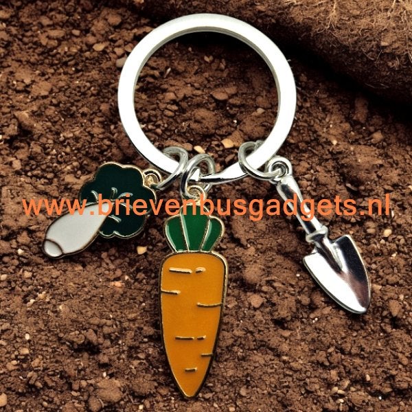 Sleutelhanger Moestuin Groentes, Nieuw, Www.brievenbusgadgets.nl, Www.brievenbusgadgets.nl, Verzenden