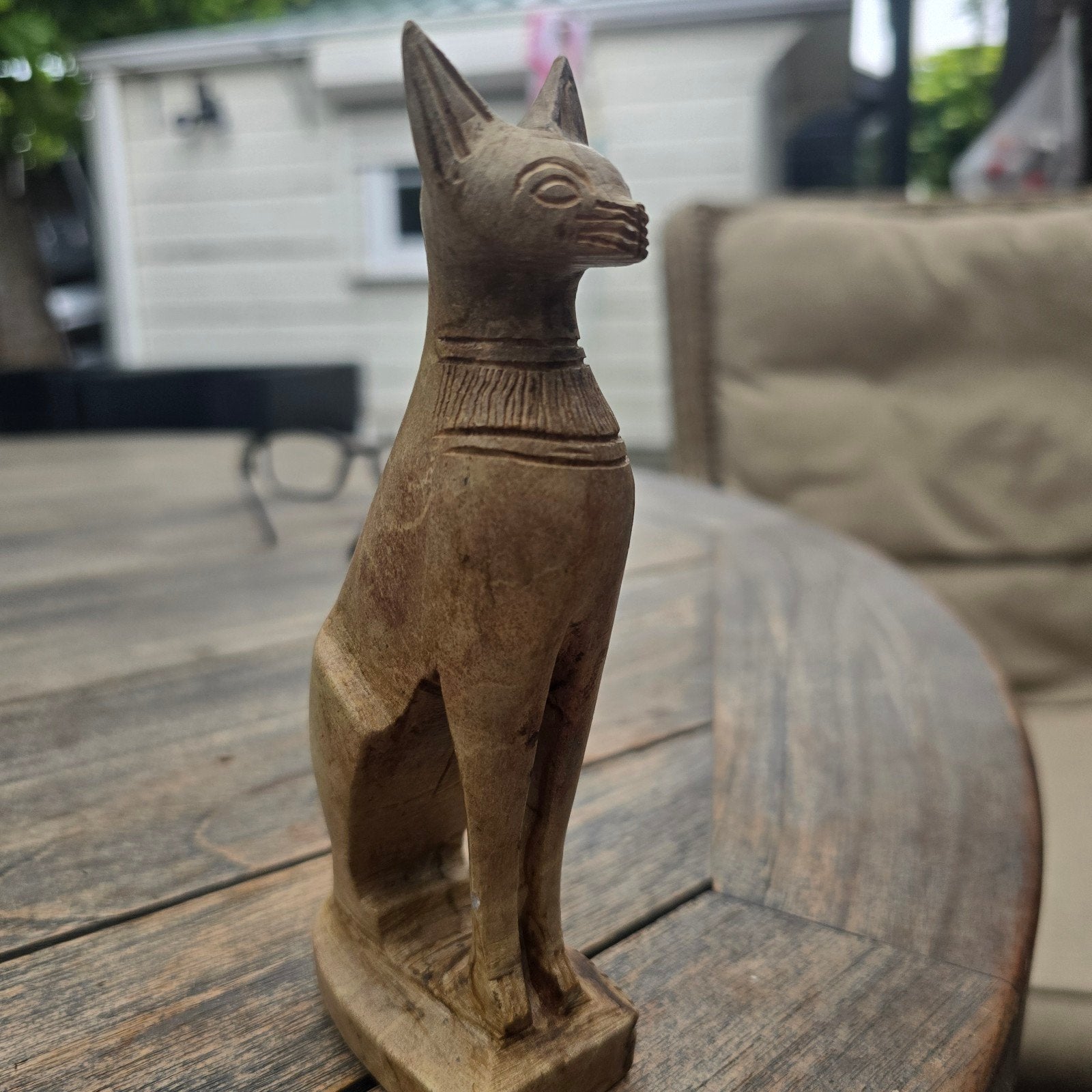 Composieten stenen beeldje van godin Bastet, Antiek en Kunst, Ophalen, Handgemaakt, Minder dan 20 cm
