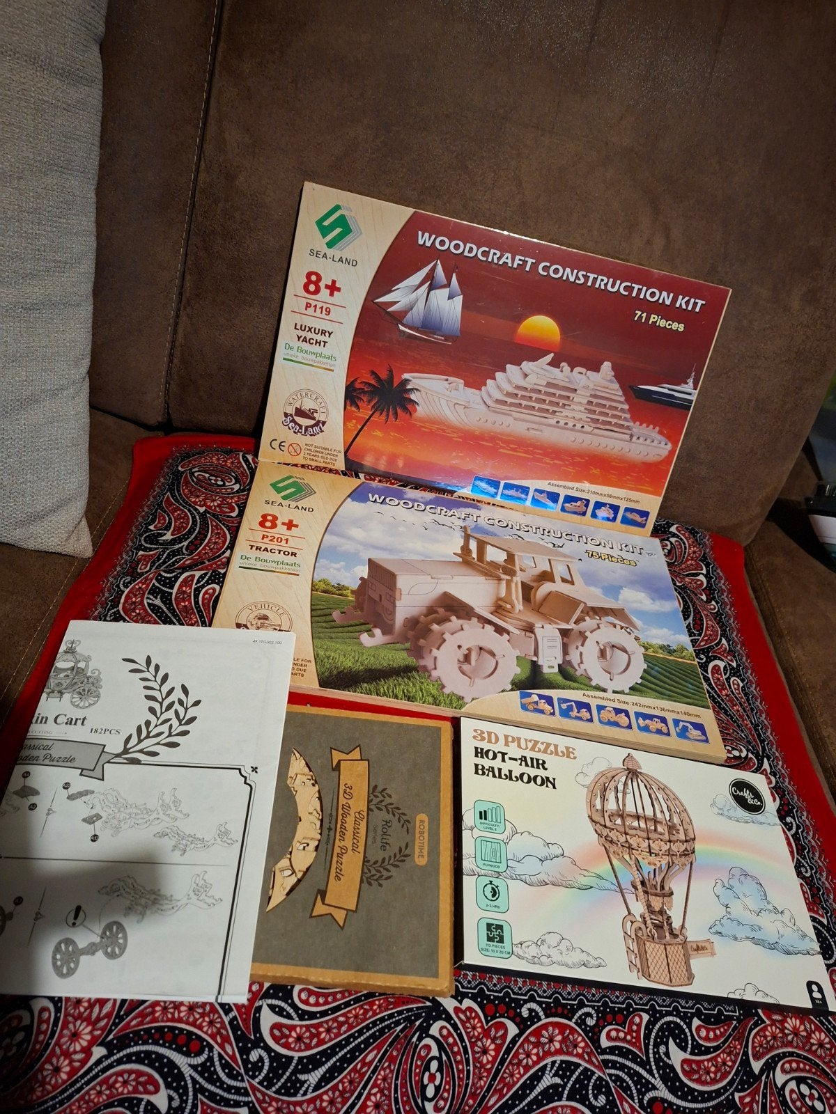 woodcraft construction kit houten bouwpakket jacht, tractor, Hobby en Vrije tijd, Knutselen, Voertuigen, Nieuw, Overige merken
