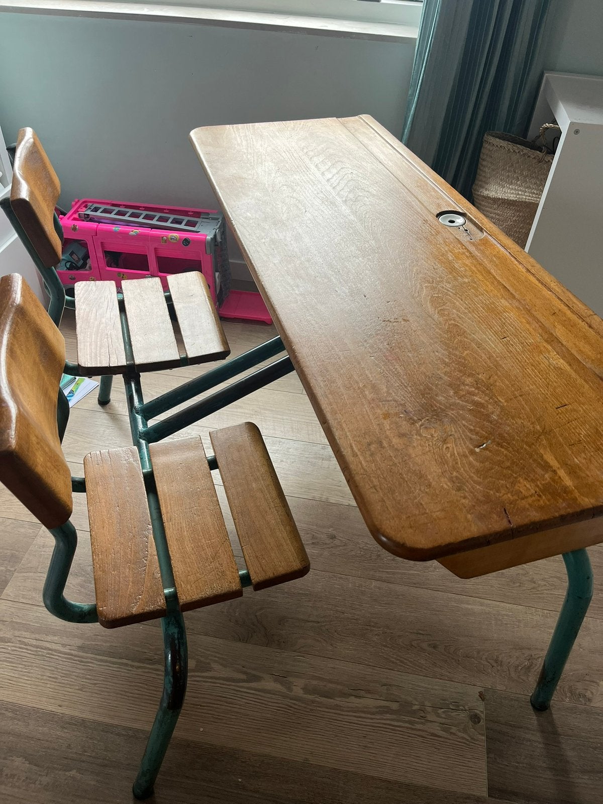Vintage schooltafel, Ophalen, Opbergruimte, Gebruikt, 120 cm