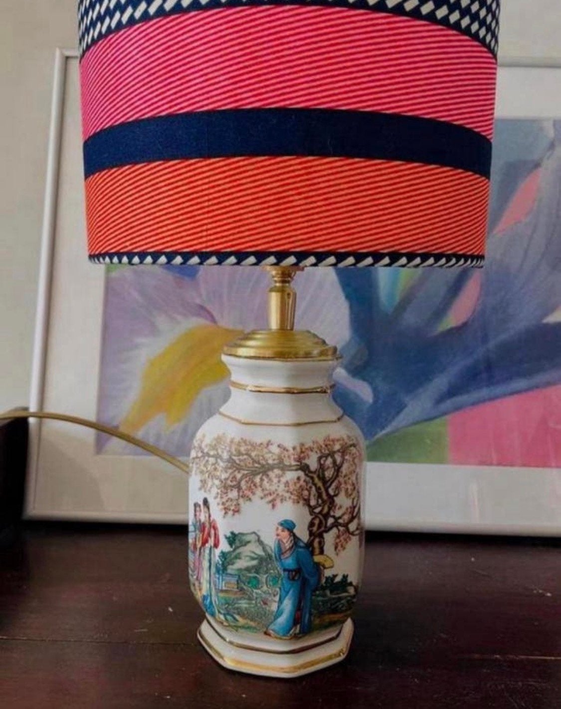 Stijlvolle elegante lampenvoet van keramiek NIEUW, Huis en Inrichting, Lampen | Tafellampen, Oranje, Ophalen of Verzenden, Zo goed als nieuw
