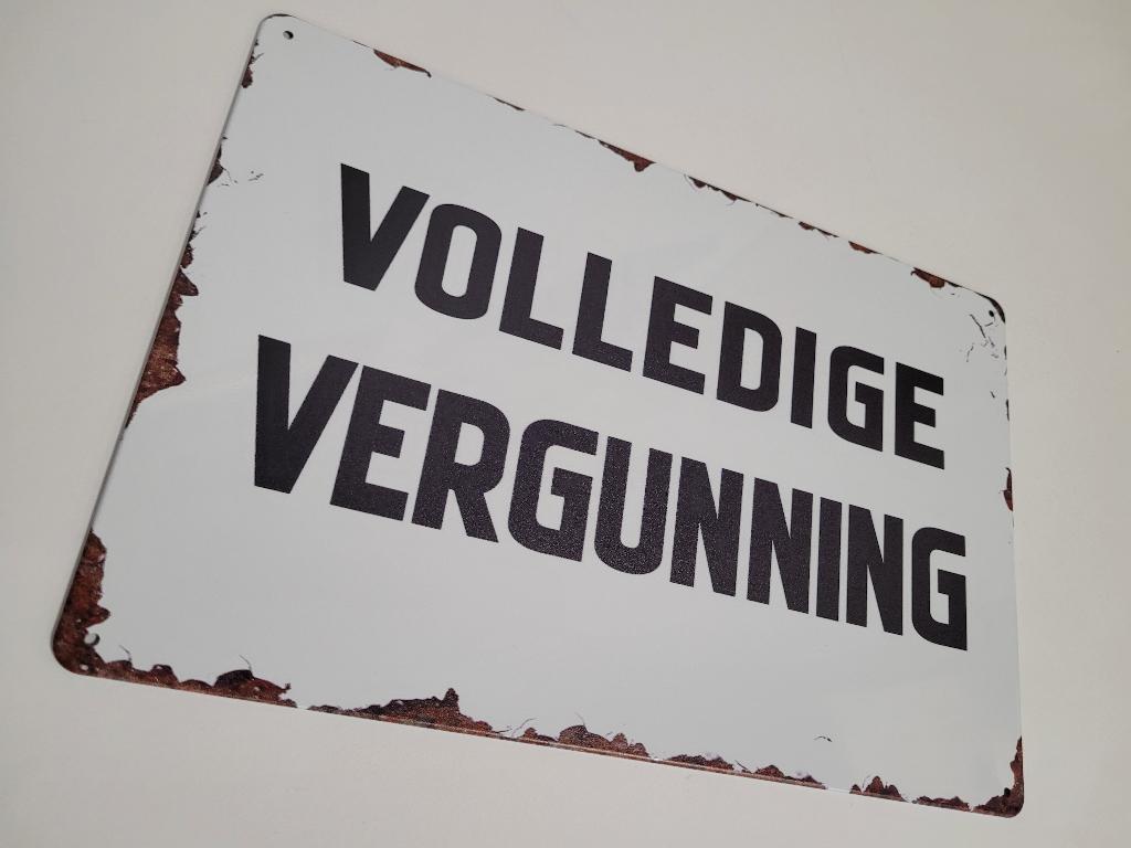 Volledige Vergunning reclamebord van metaal wandbord deco, Info@deconoord.nl, Deco Noord, Nieuw, Ophalen of Verzenden