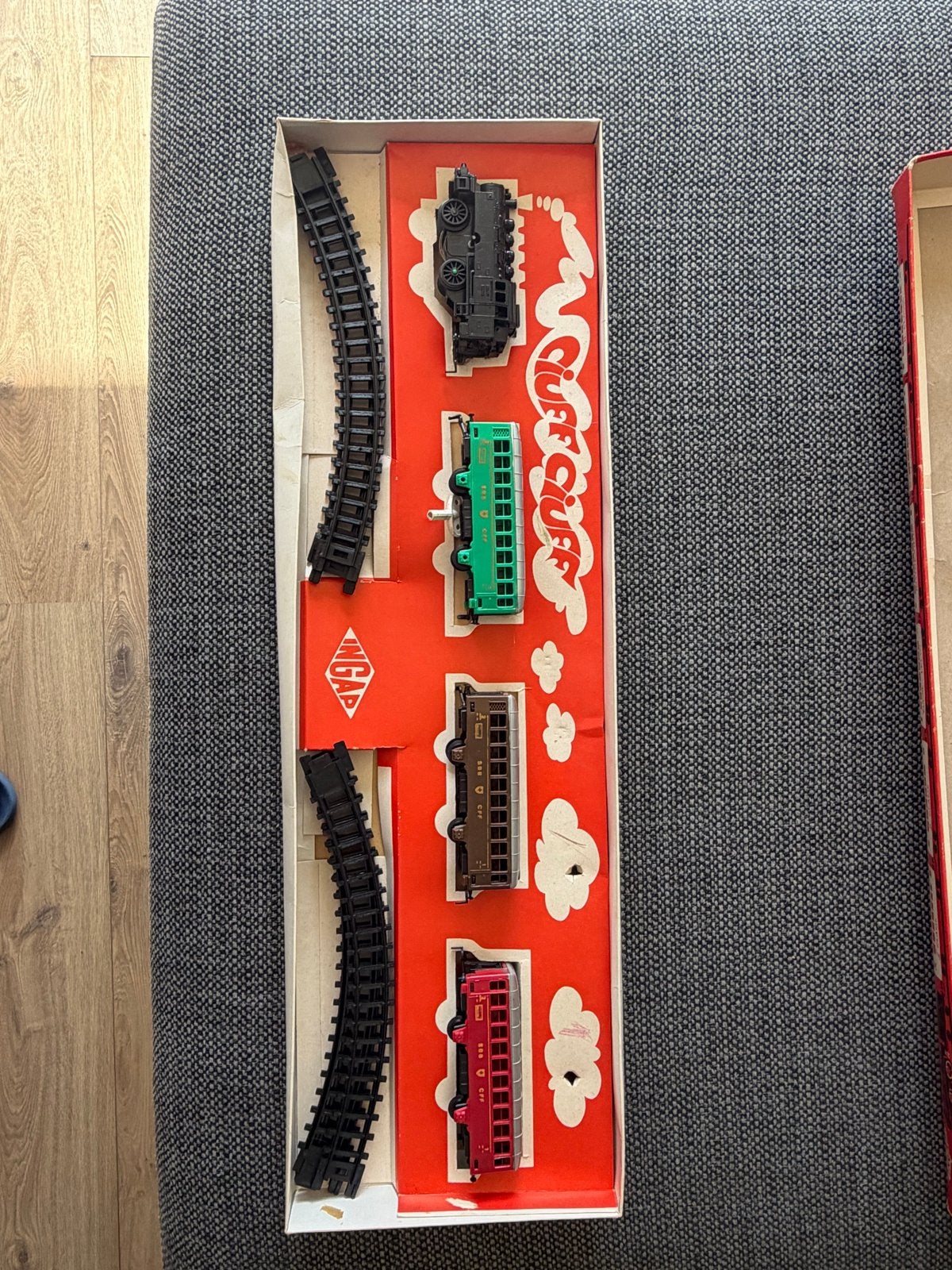 Vintage ING.A.P. Express HO Treinset Art. 1210 Passeggeri, Overige merken, Gelijkstroom, Ophalen of Verzenden, Gebruikt