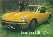 Triumph GT6 Mk3 of TR6 PI brochure/auto folder '69 '72, Ophalen of Verzenden, Zo goed als nieuw, Overige merken