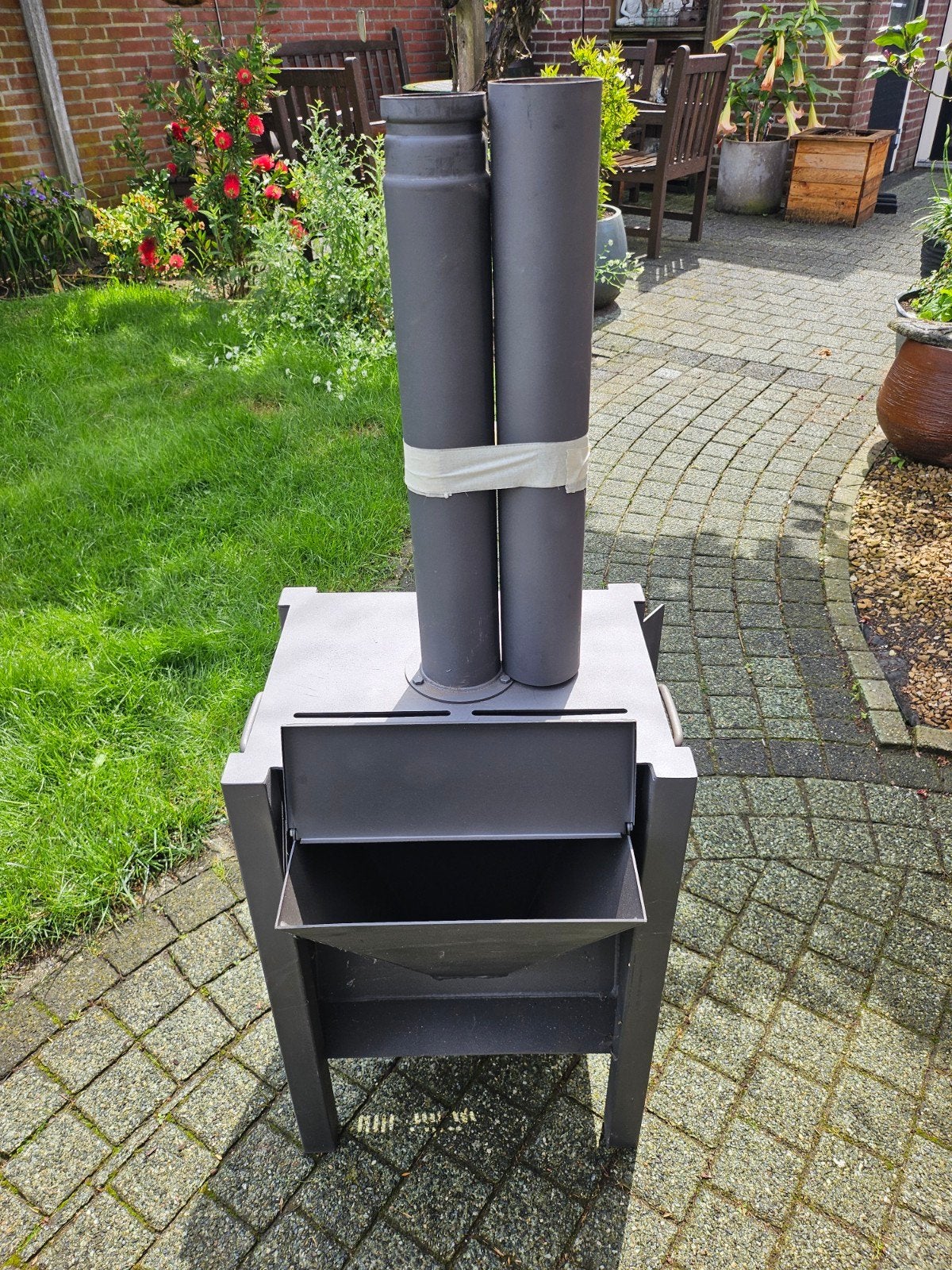 K stove Vesuvius pellet terrashaard / buitenkachel, Ophalen, Zo goed als nieuw