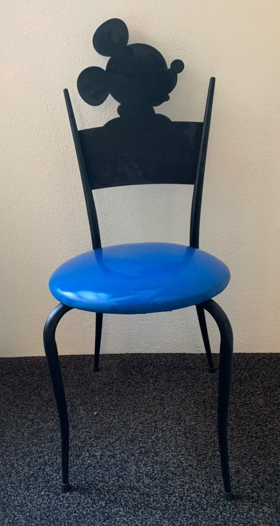 Mickey Mouse Stoel - Zwart met Blauwe Zitting, Ophalen, Mickey Mouse, Zo goed als nieuw, Overige typen