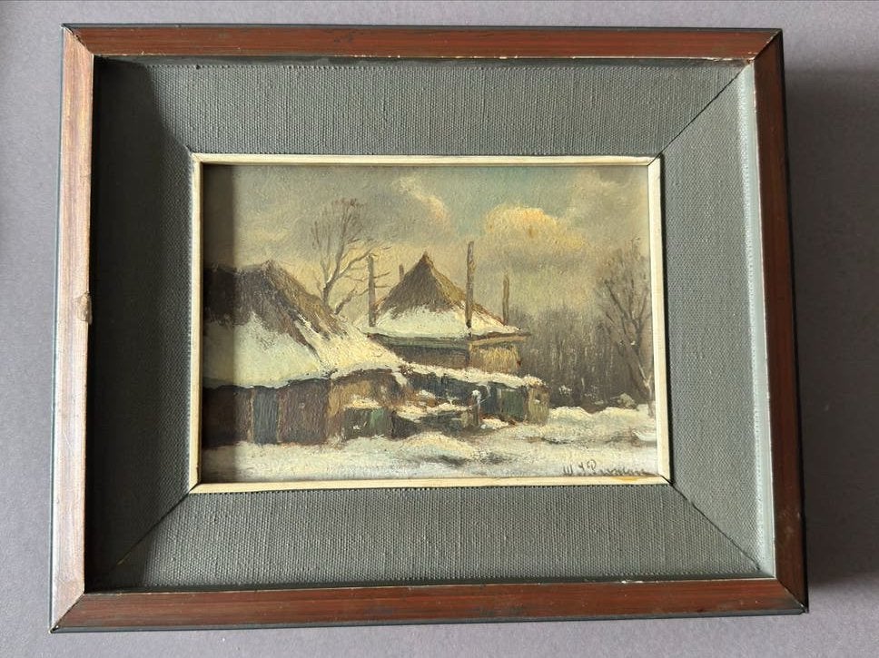 Schilderij 'Langs de Vliet' door W.J. Pasman (1937), Ophalen, Gedateerd, Doek, Realistisch
