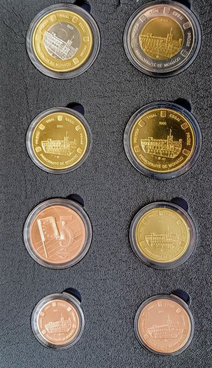 Monaco Euro Proefset, Probe - 2005, Ophalen of Verzenden, Overige materialen, Buitenland