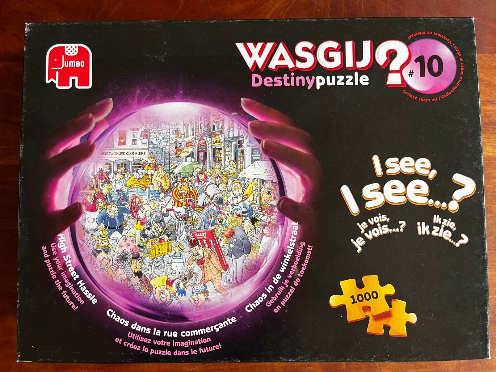 WASGIJ Destiny puzzle 10 High Street Hassle, Ophalen of Verzenden, 500 t/m 1500 stukjes, Zo goed als nieuw, Legpuzzel