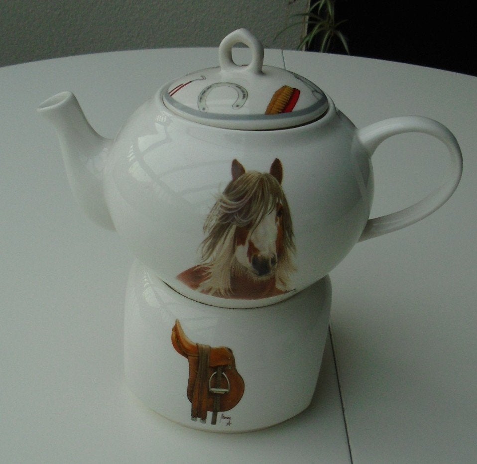THEEPOT EN THEELICHT THEMA PAARDEN Nieuw, -, Fransien van Werstering, -, Nieuw