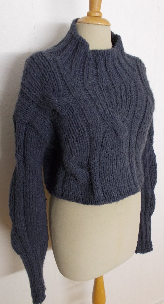 Stoere grijze kabel/col 50% wollen trui van Cora Kemperman!L, Verzenden, Zo goed als nieuw, Maat 42/44 (L), Grijs