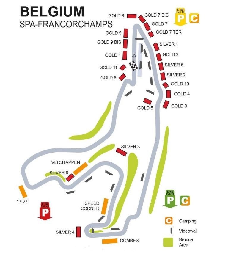 4x F1 België Tickets GP - Gold 3 Zondag, Drie personen of meer