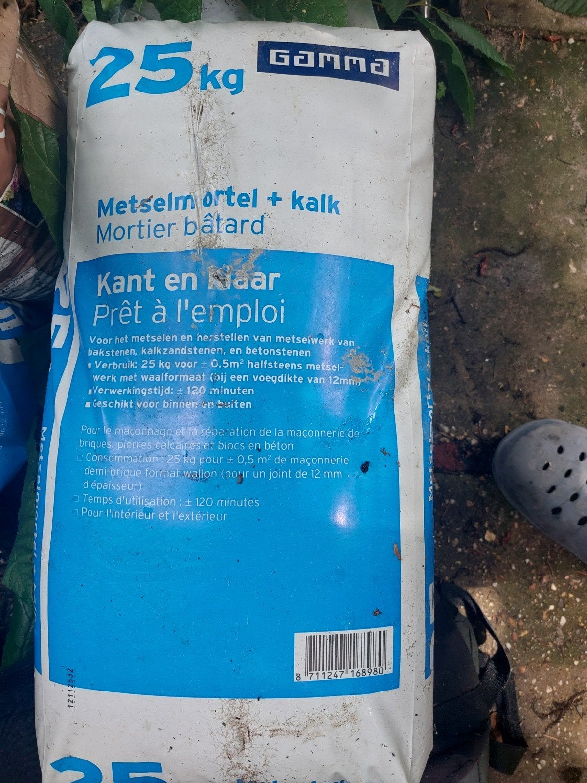 3 zakken metselmortel + kalk 25kg, Doe-het-zelf en Verbouw, Metselstenen, Ophalen, Nieuw, Overige typen