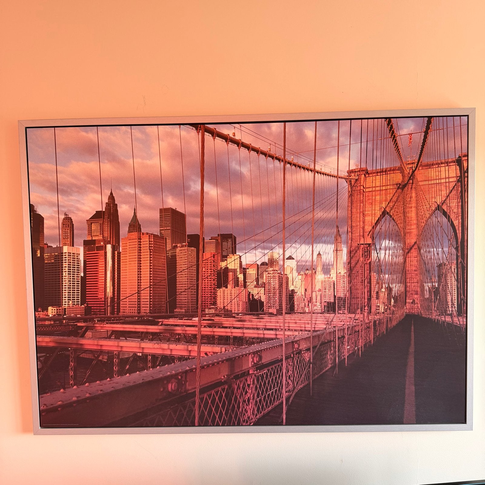 IKEA Gilded City Brooklyn Bridge print 100x140 cm, Ophalen, Gebruikt, Oorspronkelijke maker, 125 cm of meer