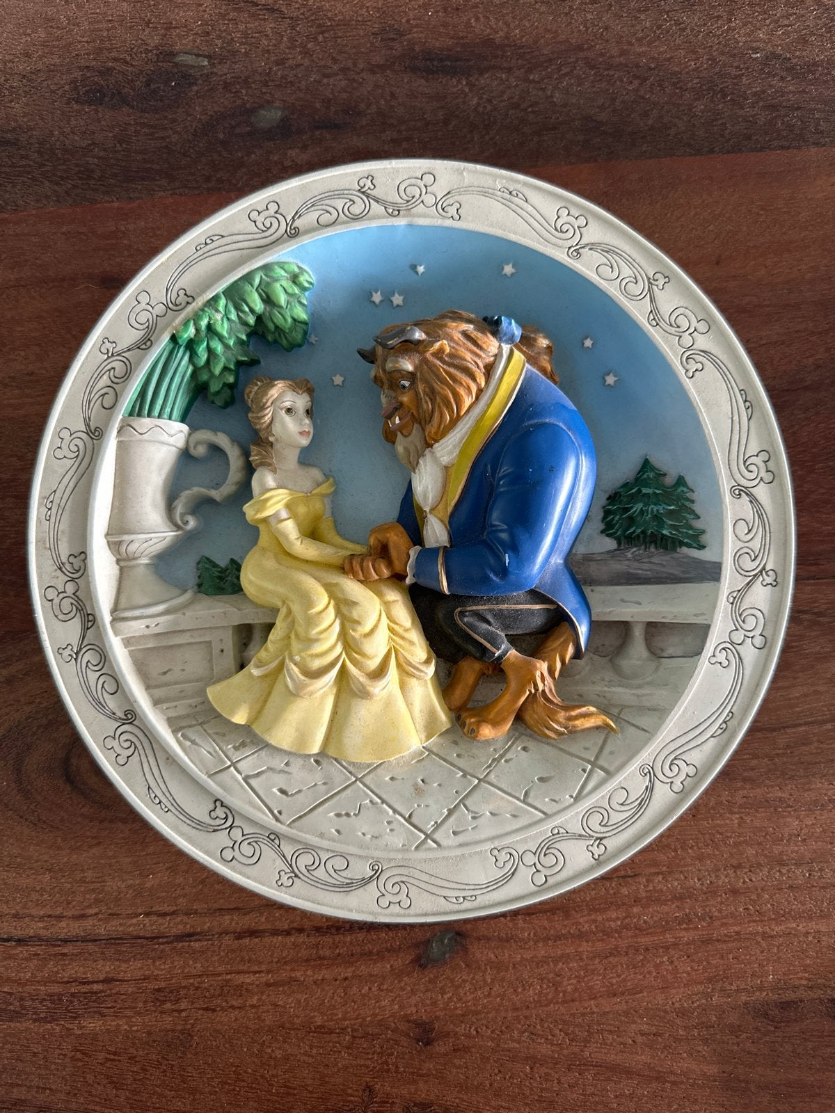 Disney 3D Bord - Belle en het Beest - Vintage, Ophalen of Verzenden, Assepoester of Belle, Gebruikt, Servies