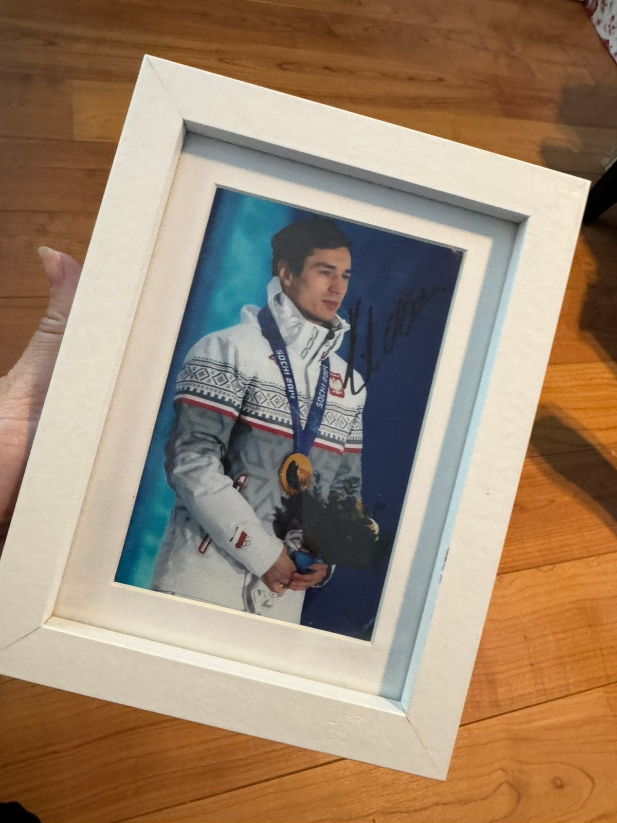 kamil stoch foto met handtekening, Ophalen of Verzenden, Hout, Minder dan 50 cm