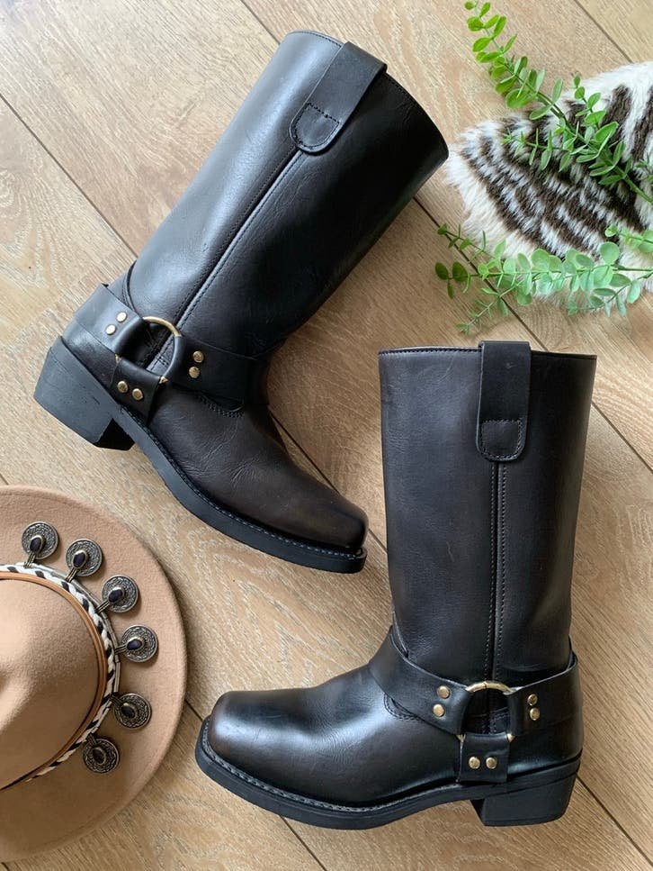 Motoline bikerboots 42 western boots bohemian laarzen, -, Zwart, -, Boots