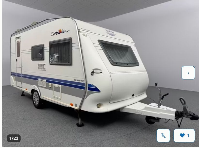 caravan Hobby de luxe easy 440 sf mover en nieuwe voortent, Kachel, Hobby, Treinzit, 750 - 1000 kg