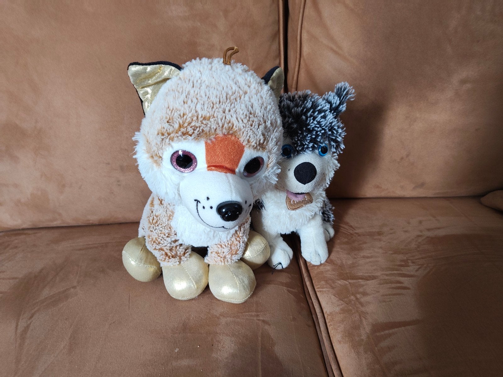 Leuke knuffelhonden: hond en husky, Ophalen, Hond, Zo goed als nieuw, Middelgroot (20 tot 80 cm)