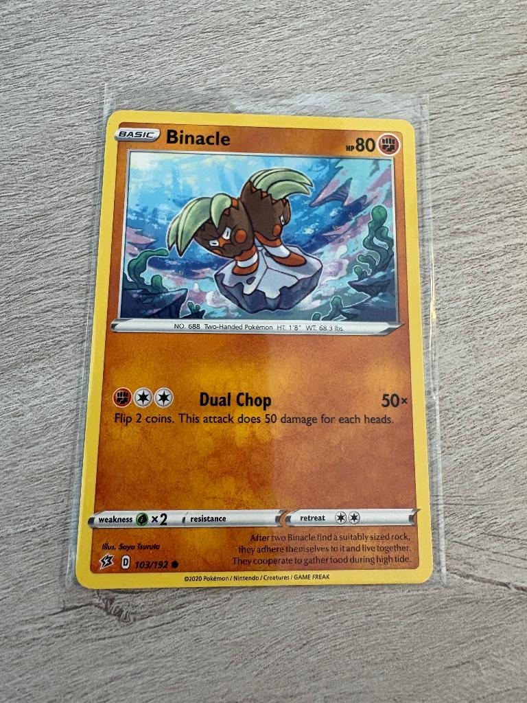 Binacle 103/192 Rebel Clash - Pokémon Kaart, Ophalen of Verzenden, Nieuw, Losse kaart