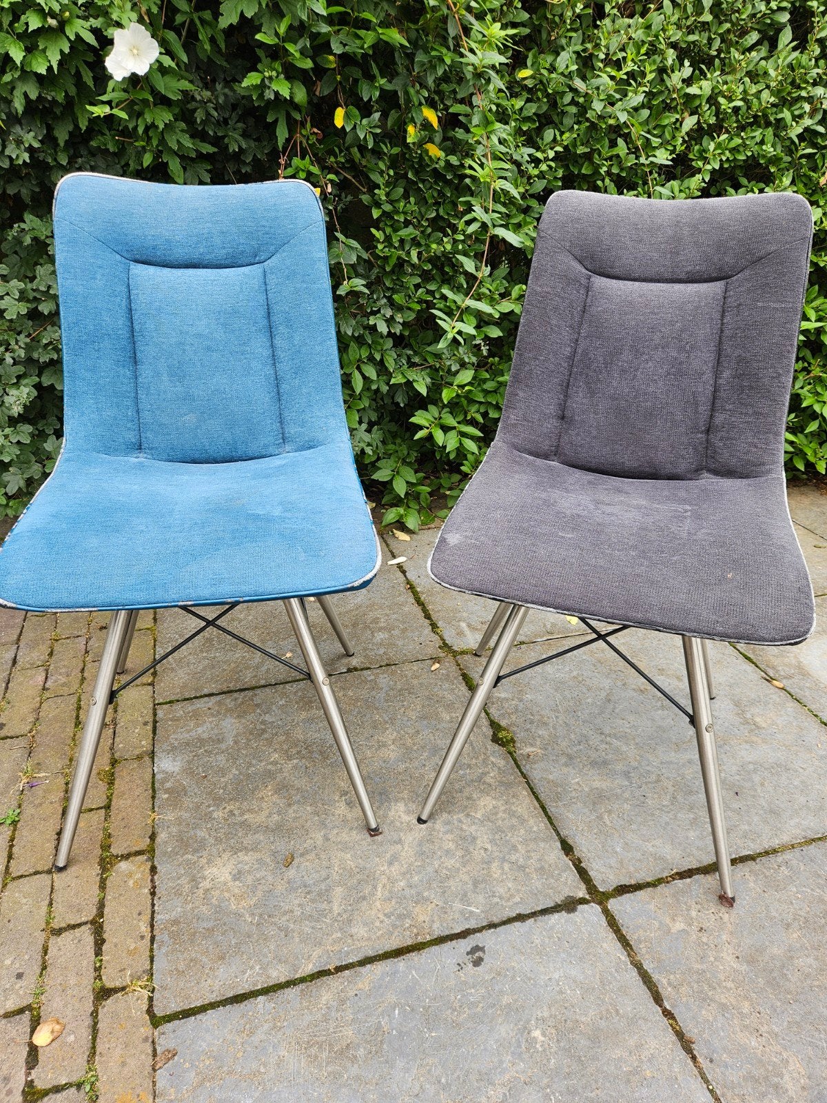 Gratis 4 eetkamerstoelen, Ophalen, Gebruikt, Leer, Vier