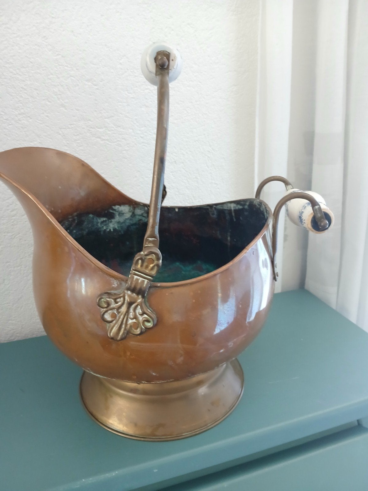 Antieke helmkit/ bloempot., Antiek en Kunst, Antiek | Koper en Brons, Ophalen of Verzenden