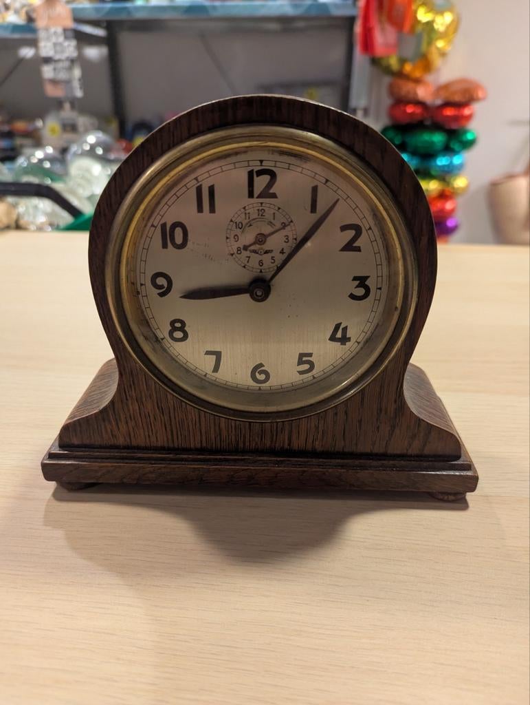 Vintage tafelklok - Mooie houten klok, Antiek en Kunst, Ophalen of Verzenden