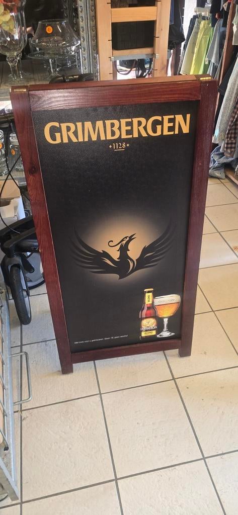 Grimbergen reclamebord stoepbord, Ophalen, Reclamebord, Plaat of Schild, Overige merken