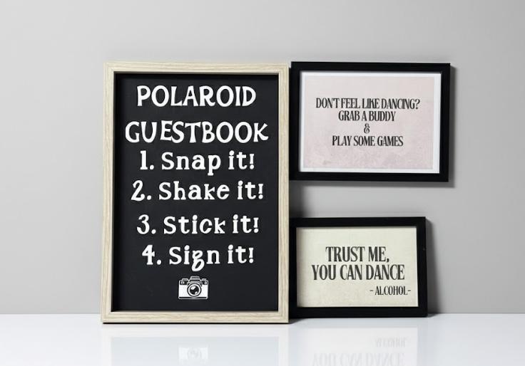 Bordjes en lijstjes voor bruiloft / trouwerij of feestje, Ophalen, Zo goed als nieuw, Versiering, Geboorte of Huwelijk