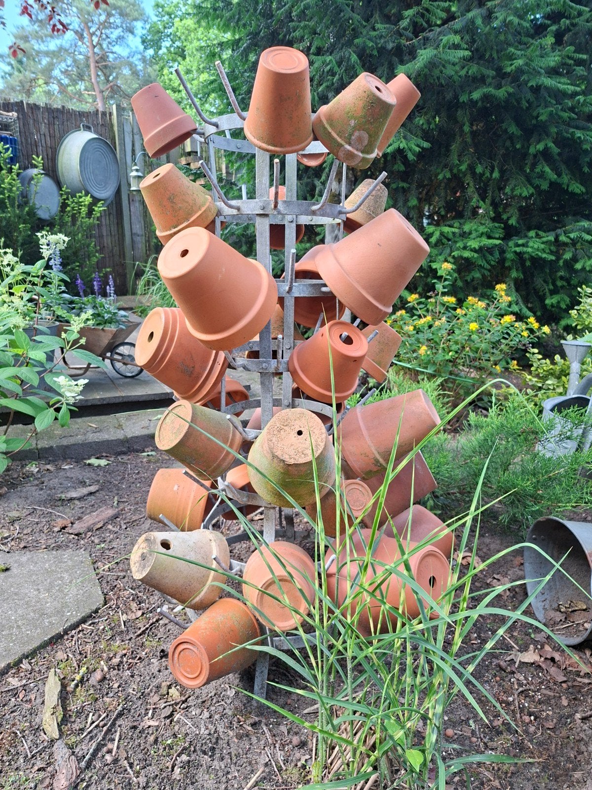 Frans flessenrek, incl.terracotta bloempotten, Ophalen