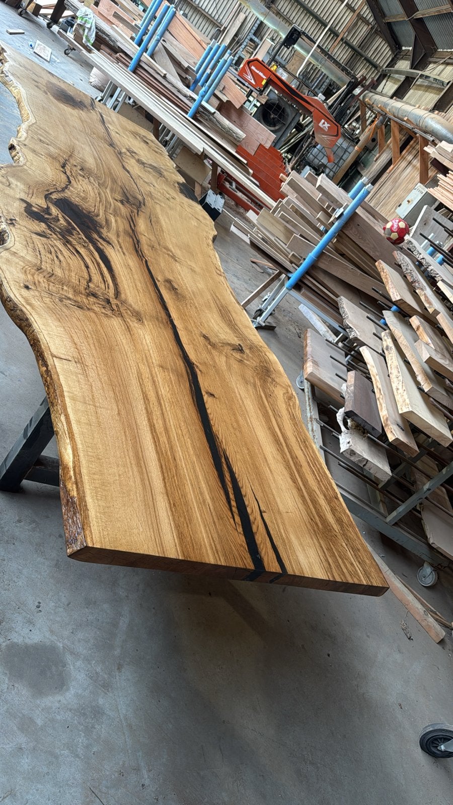 Unieke Nederlandse Eiken Plaat - 420x143cm, Ophalen, Gebruikt, 100 tot 150 cm, Eikenhout