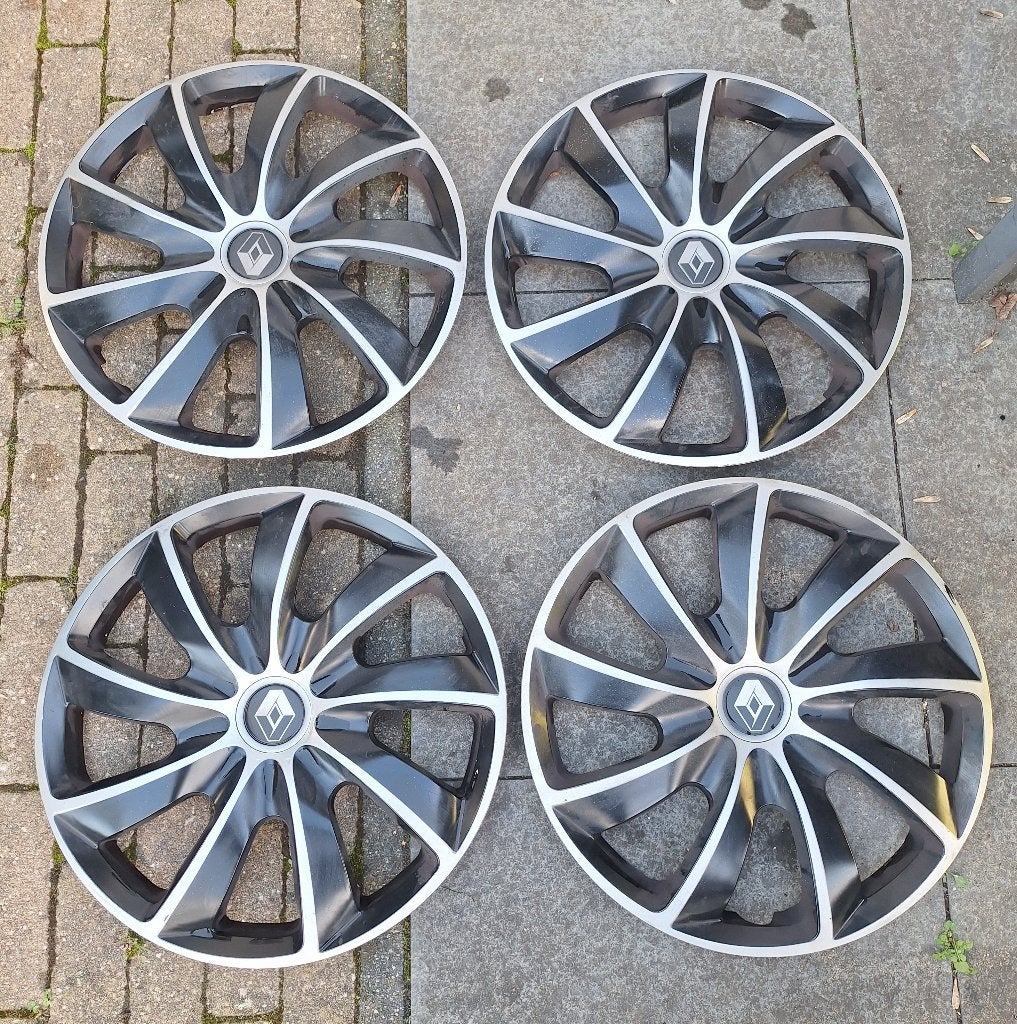 4 wieldoppen 16 inch met Renault logo, Ophalen of Verzenden, Gebruikt
