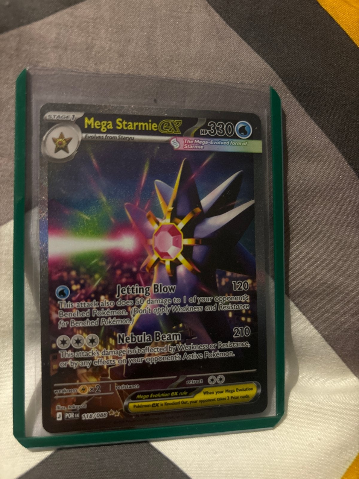 Mega Starmie EX Pokémon Kaart 118/088, Ophalen of Verzenden, Zo goed als nieuw, Losse kaart