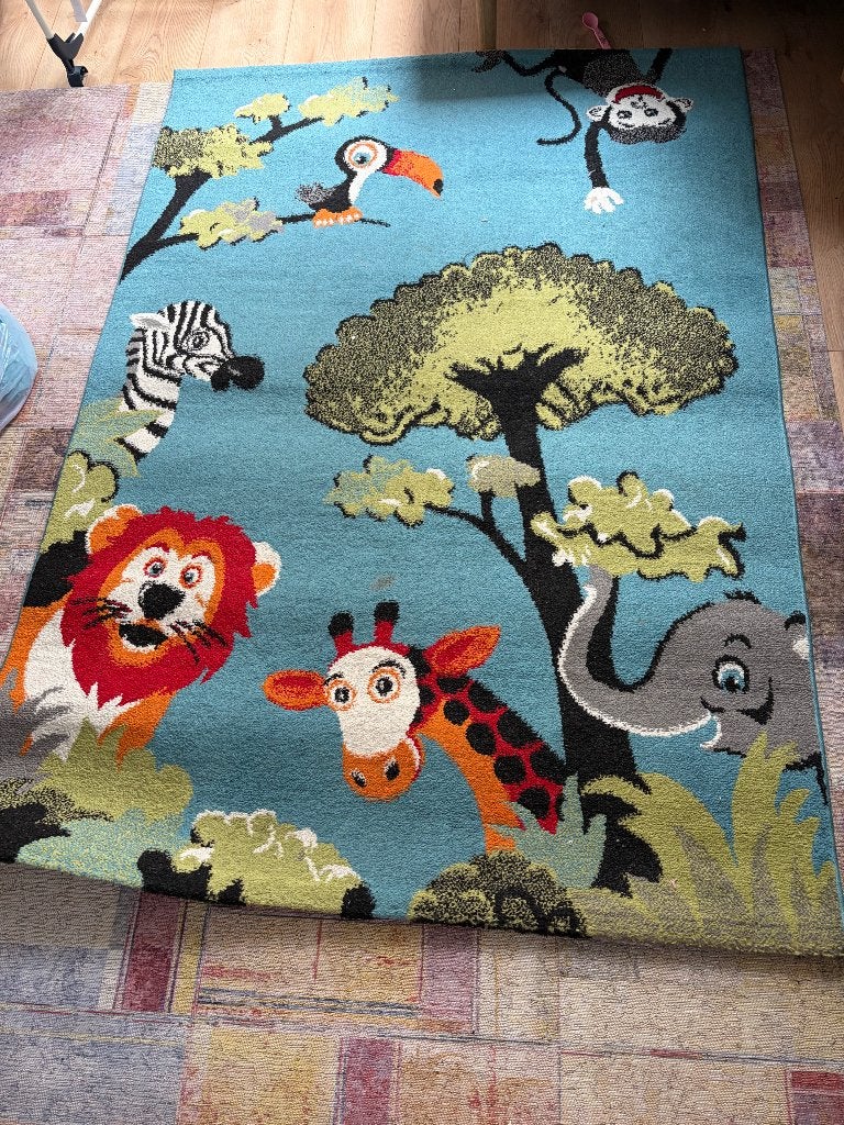 Tapijt, Ophalen, Gebruikt, Blauw, 75 m² of meer