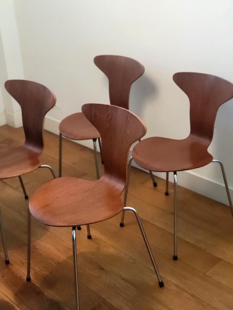 4x Mosquito stoelen van Arne Jacobsen voor Fritz Hansen, Huis en Inrichting, Stoelen, Ophalen, Deens design, Mid century Modern, Vintage design